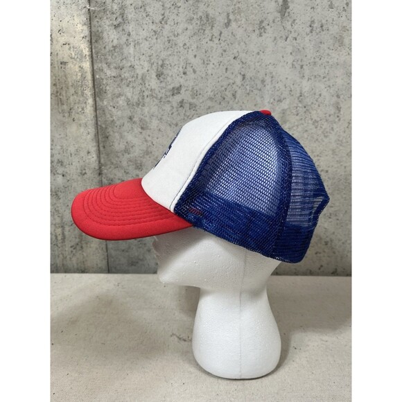 Pabst Blue Ribbon Beer Trucker Hat Mesh PBR Cap Red White Blue - Picture 2 of 6